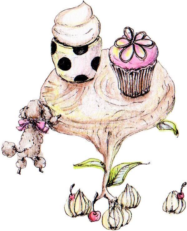 切りかぶテーブルをキレイにデコレーション